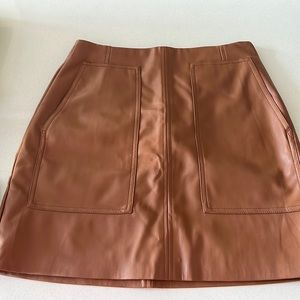 Beige Faux Leather Miniskirt